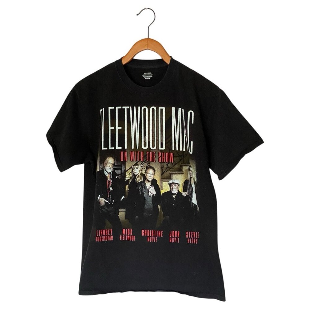 Fleetwood Mac 2014 Black Tour T-Shirt Men's M Music Band On With The Show